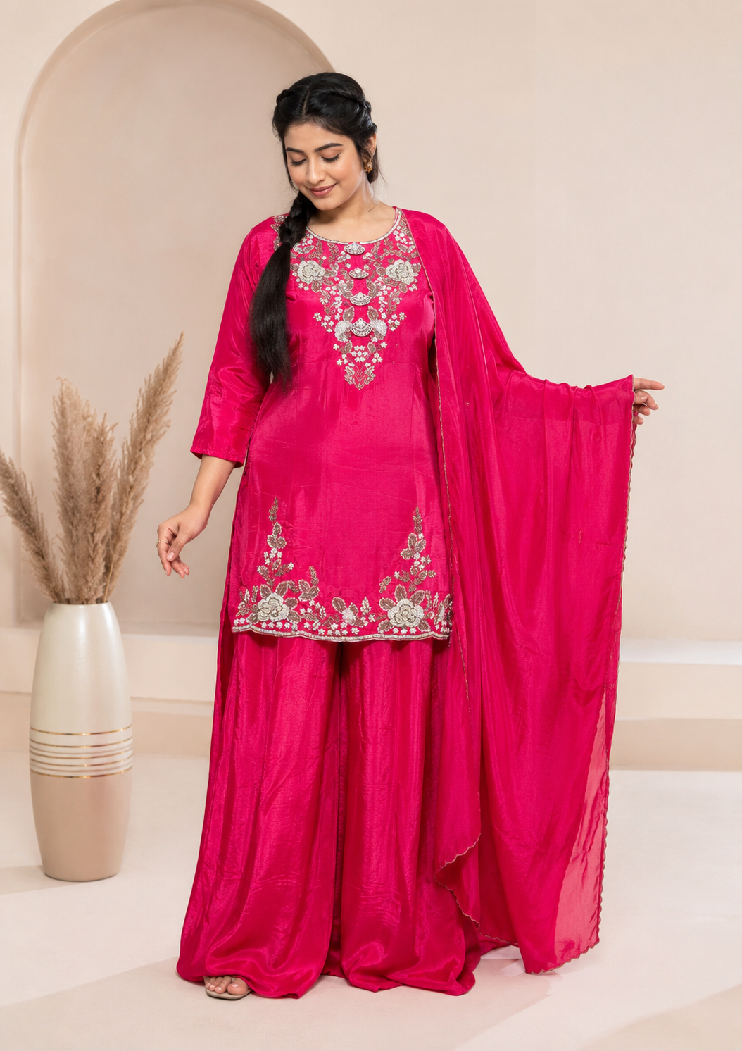 Lyla Pink Handwork Bridle wear - B1905