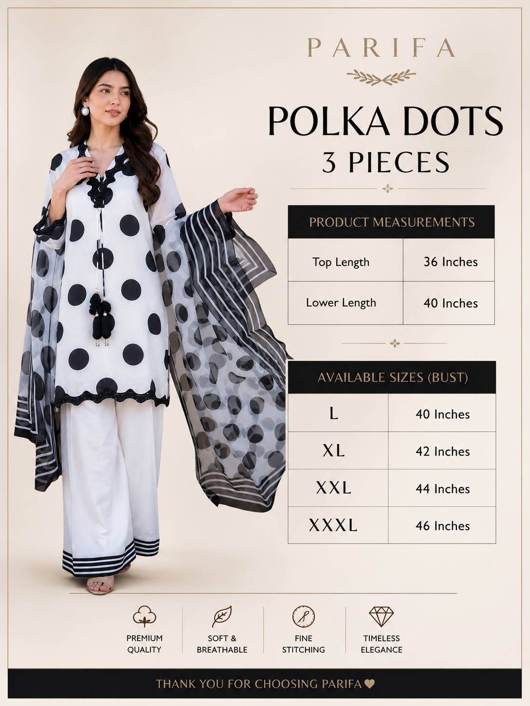 Polka dots 3 pieces | B1922